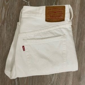 White Levi 501s Jeans